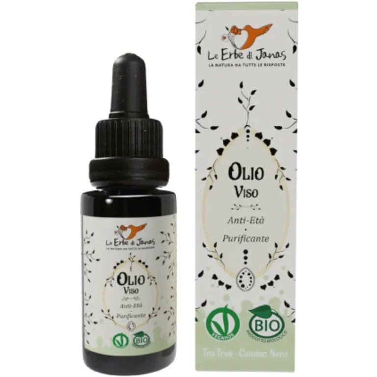 Olio Viso Anti-Età Purificante al Tea Tree e Cumino Nero