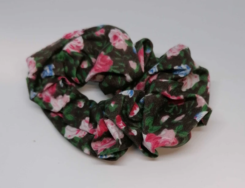 Scrunchie in Tessuto - Floreale Marrone