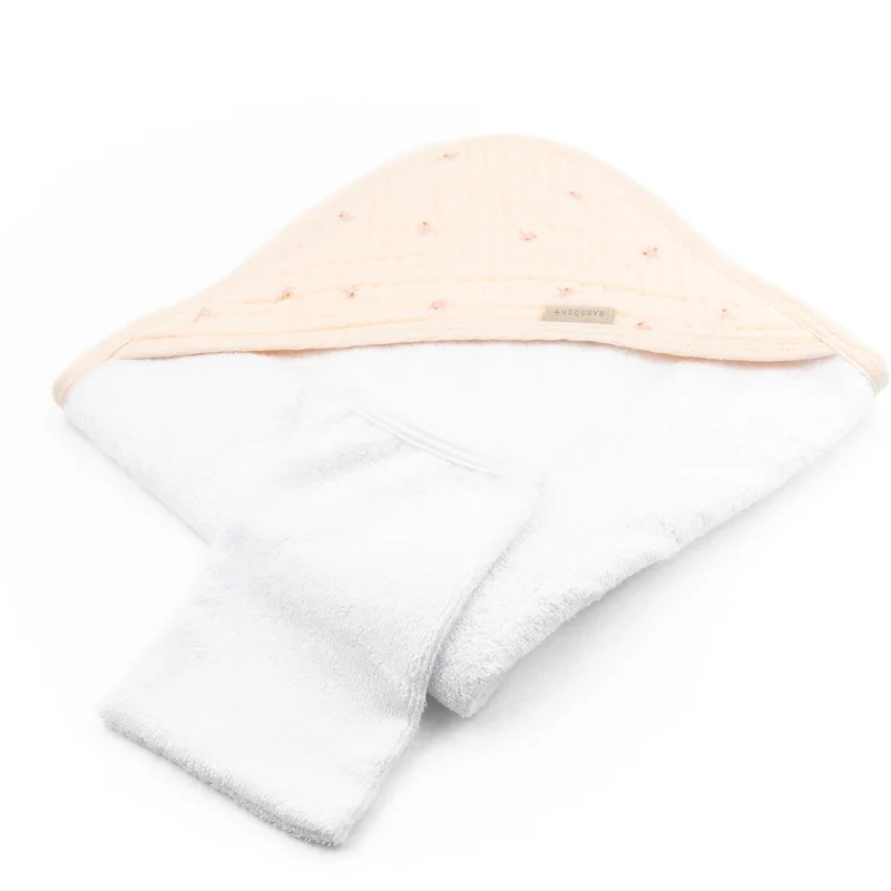 Asciugamano con cappuccio + guanto - Towel - Olives Pink (lista n Samanta)