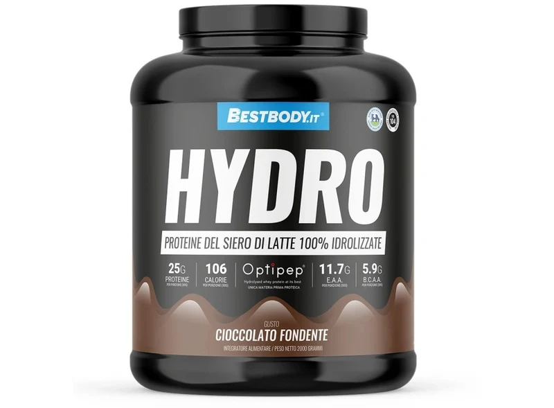 Bestbody Hydro PRO Proteine del Latte Idrolizzate Optipep® DH4 Gusto Cioccolato Fondente 2 Kg