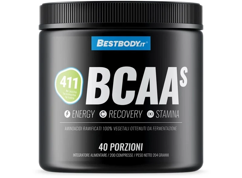 Bestbody BCAAs 4:1:1 Aminoacidi Ramificati con Vitamina B1 e B6 200 Compresse