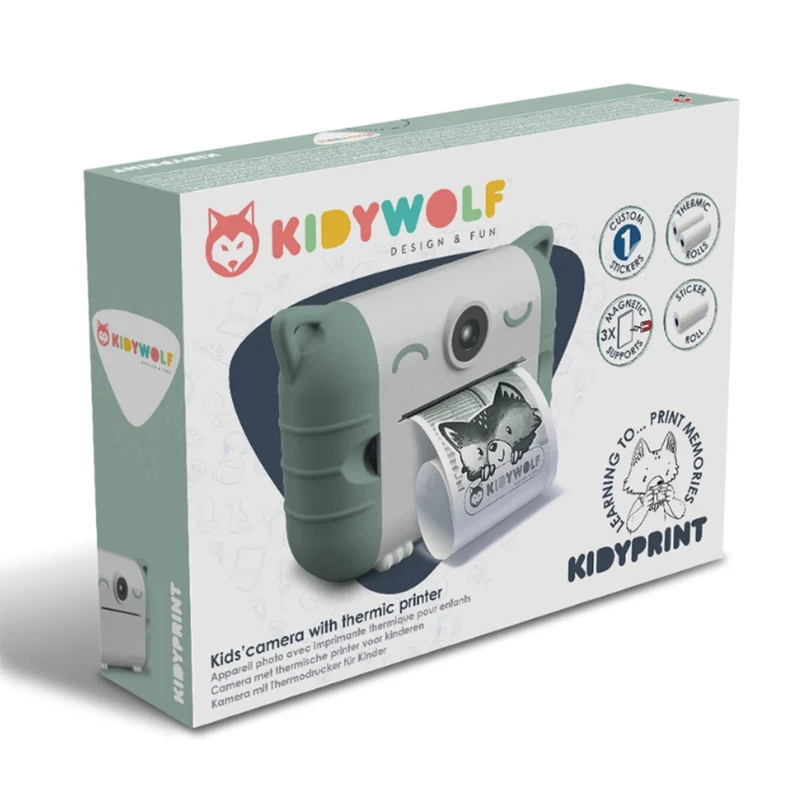 FOTOCAMERA KIDI CON STAMPANTE VERDE