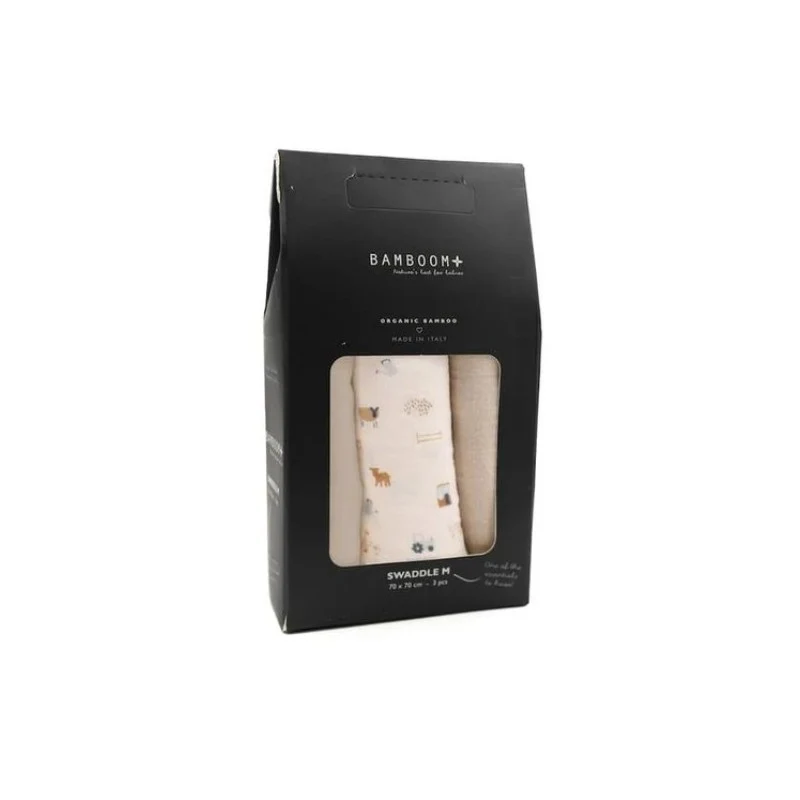 Swaddle Muslin Medium Multiuso 70x70 3pz farm (lista n Nubia)