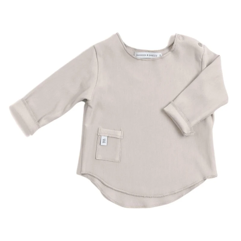 Bamboom Long Sleeves Shir with rounded collar Sand 18-24 (lista)