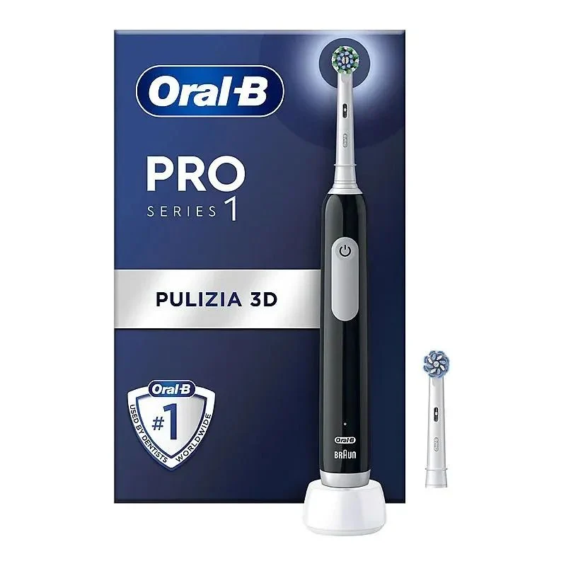 Oral-B Pro Series 1 Spazzolino Elettrico Nero + 1 Testina Di Ricambio