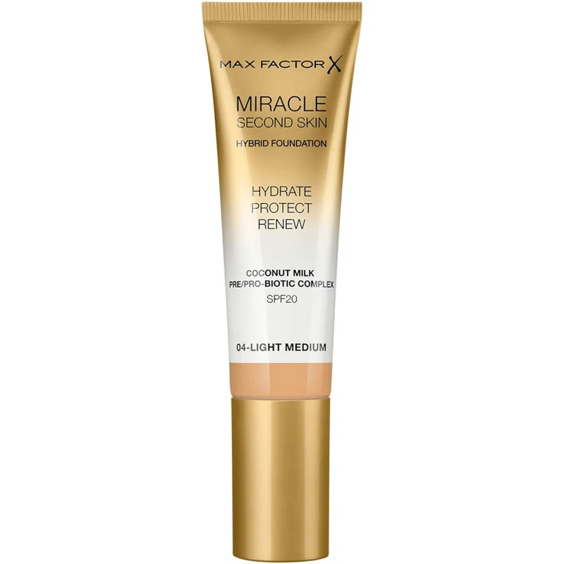 Max Factor Miracle Second Skin Fondotinta Liquido 30ml 04-Light Medium