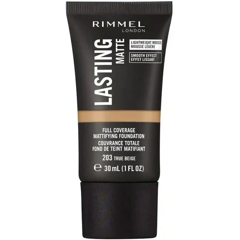 Rimmel Fondotinta Lasting Matte 203 True Beige 30ml