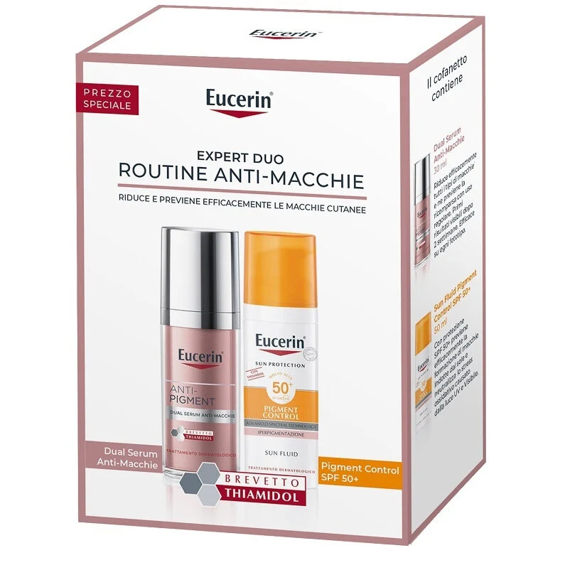 Eucerin Expert Duo Routine Anti-Macchie Sun Fluid Pigment Control SPF50 + Dual Serum 30ml