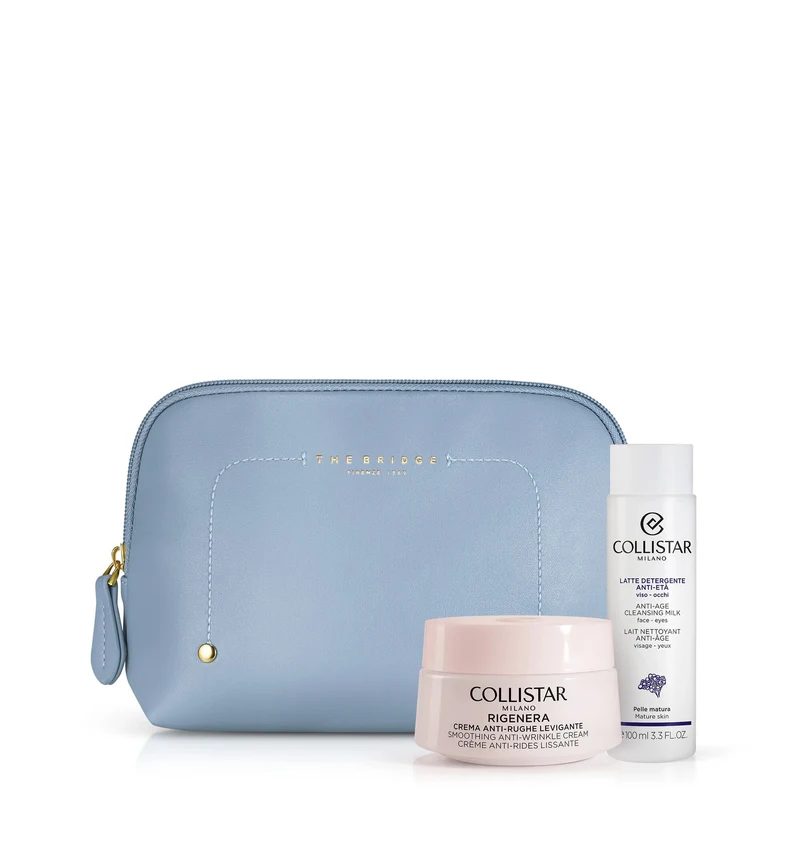 Collistar Cofanetto Rigenera Crema Anti-Rughe Levigante 50ml + Latte Detergente 100ml + Campione Gocce Viso