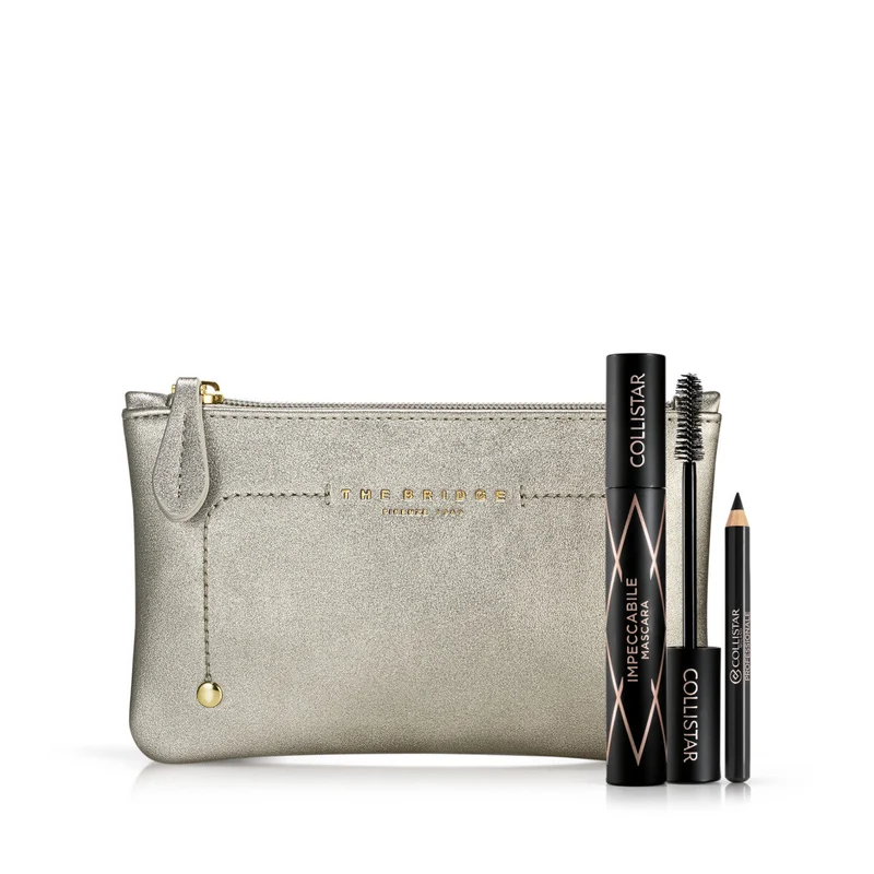 Collistar Cofanetto Impeccabile Mascara Ultra Nero + Professionale Matita Occhi Nera + Beauty-Bag THE BRIDGE