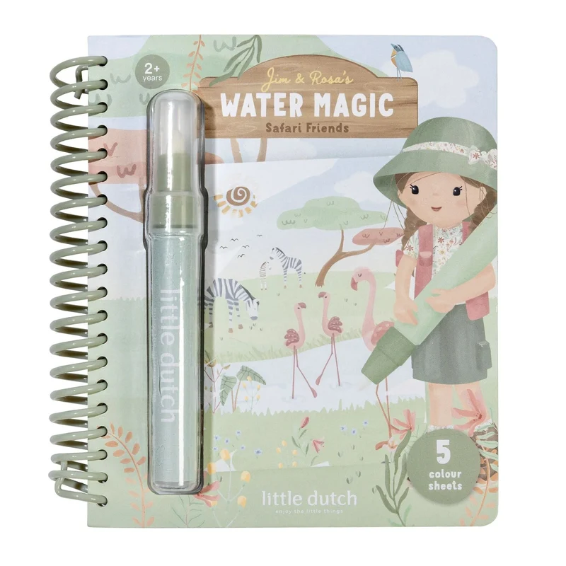 Little Dutch - Libro Magico ad acqua Safari Rosa