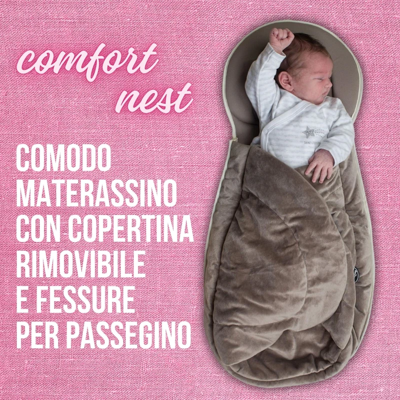Materassino Universale COMFORT NEST Bo Jungle per Passeggini con Copertina Rimovibile