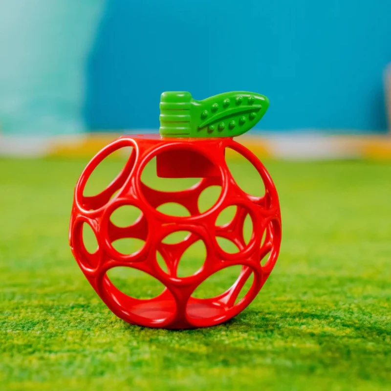 O Ball Pallina Sensoriale con dentaruolo, dalla nascita - Mela - Ananas