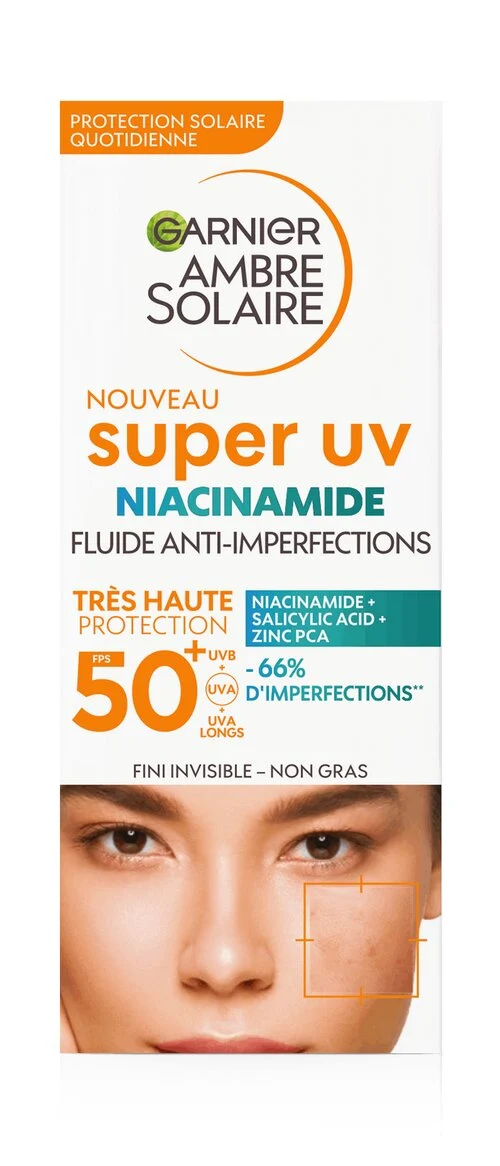 Garnier Ambre Solaire Fluido Viso Anti-Imperfezioni Niacinamide 40ml SFF50+