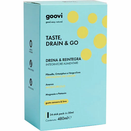 Goovi Taste Drain & Go Drenante Zenzero e Lime 24 Stick
