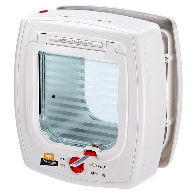 Swing Microchip Portina Per Gatti Con Sistema D'apertura A Microchip Colore Bianco