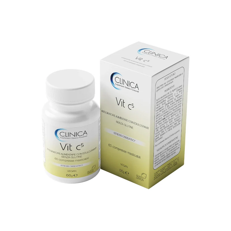 Clinica Vit C5 - vitamina c - 60 compresse masticabili = 2 mesi di trattamento