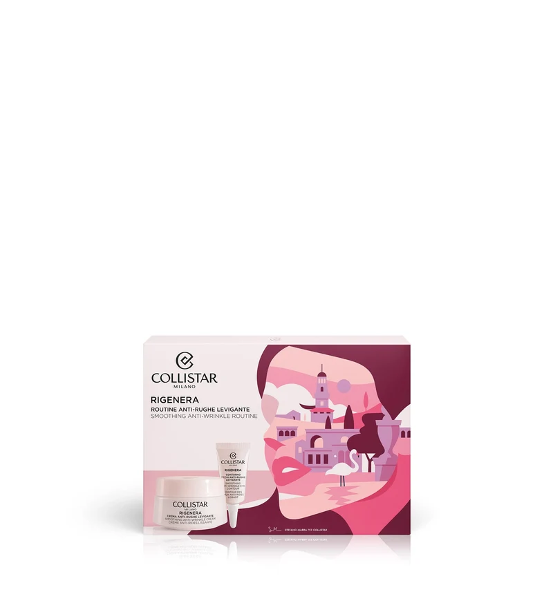 Collistar Cofanetto Crema Viso/Collo 50ml + Contorno Occhi 5ml + Bustina Gocce Magiche + Pochette