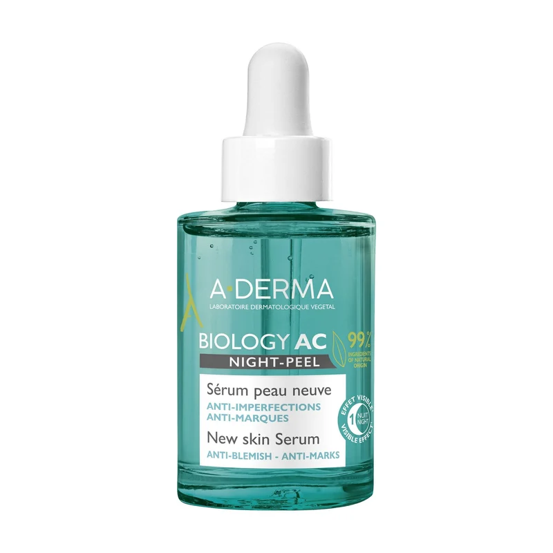 A-Derma Biology Ac Night-Peel Siero Anti-imperfezioni Anti-Segni Residui 30ml