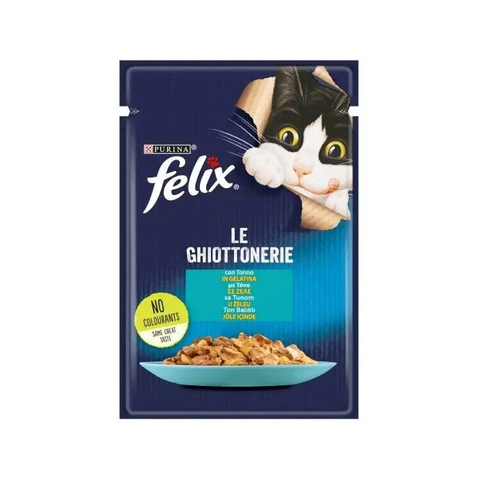 Purina Felix Le Ghiottonerie Gusto Tonno Cibo Umido Gatti Adulti Busta 85g