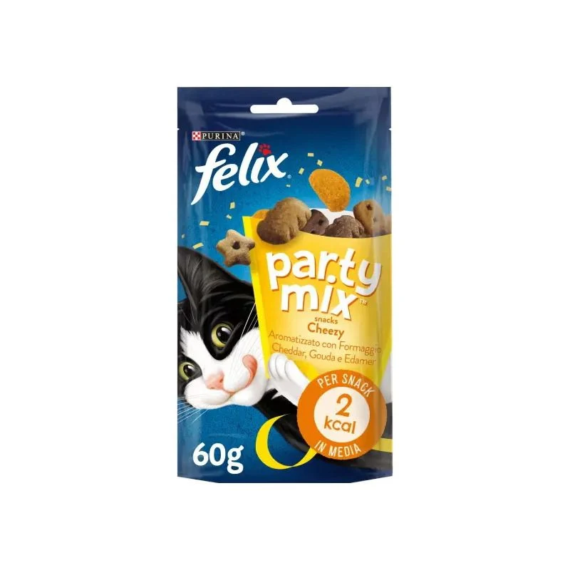 Purina Felix Party Mix Cheezy Ai Formaggi Snack Gatti Adulti Busta 60g