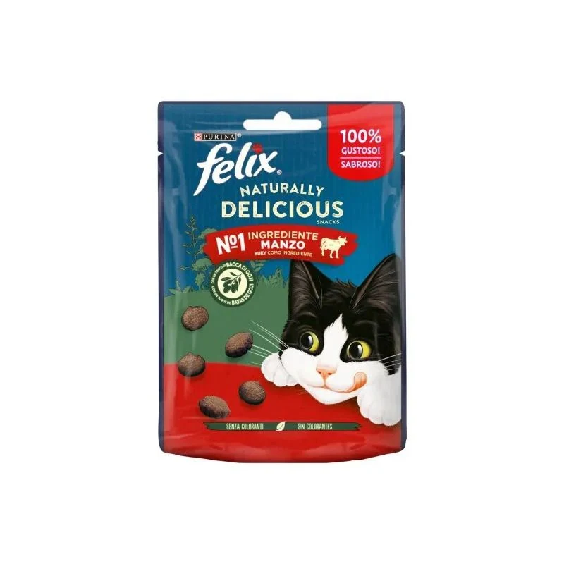 Purina Felix Naturally Delicious Gusto Manzo Cibo Umido Gatti Adulti Busta 50g