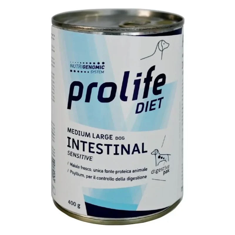 Prolife Diet Dog Intestinal Sensitive Cibo Umido Per Cani Taglia Media/Grande Lattina 400g