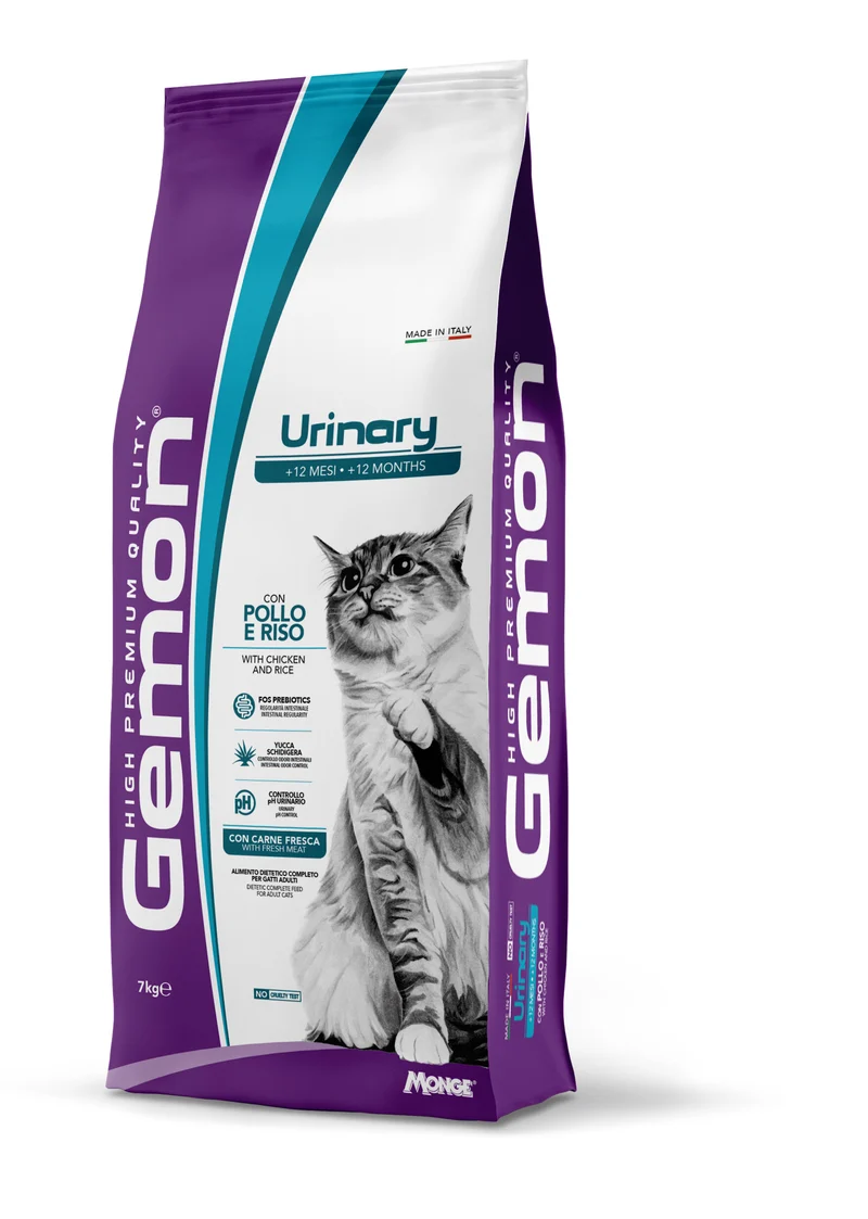 Gemon Cat Urinary Pollo e Riso Cibo Secco Per Gatti Adulti Sacco 7Kg