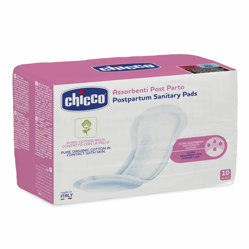 Chicco Assorbenti Post Parto Cotone Bio 10 Pezzi