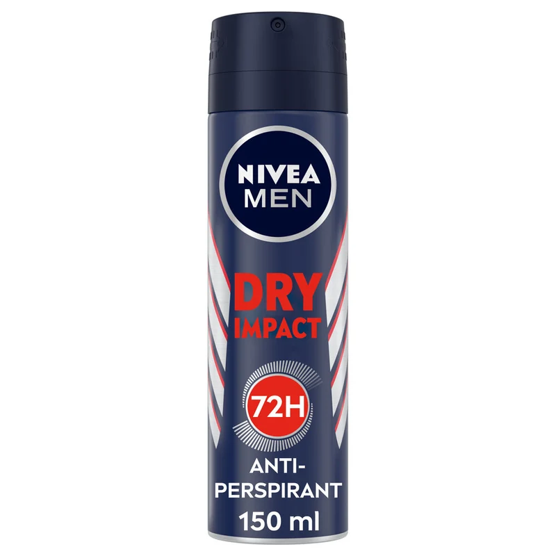 Nivea Men Dry Impact Deodorante Spray Uomo Per 72h Di Protezione Antitraspirante 150ml