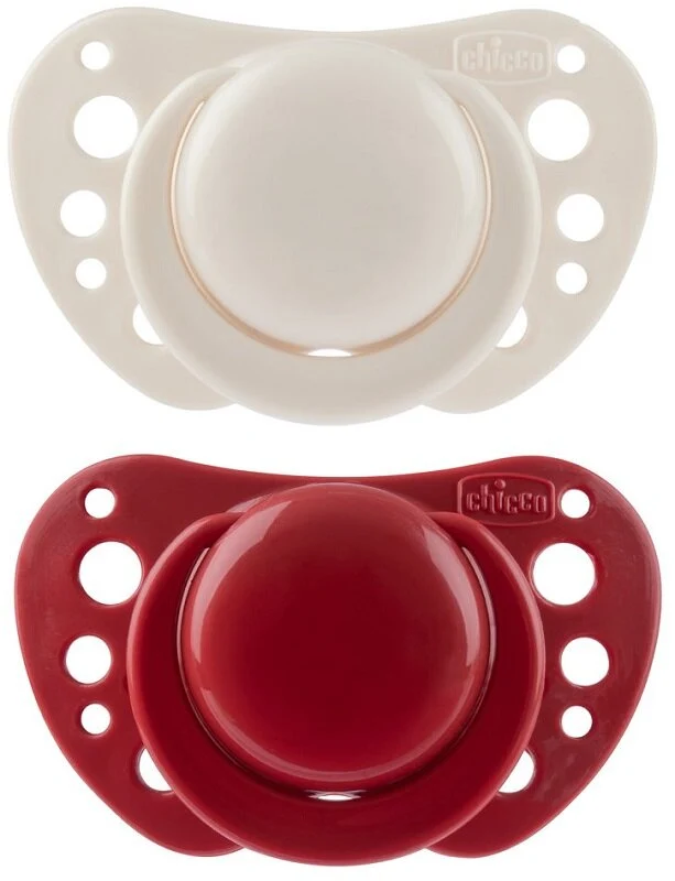 Chicco Succhietto Air Rosso Silicone 6-16 Mesi 2 Pezzi