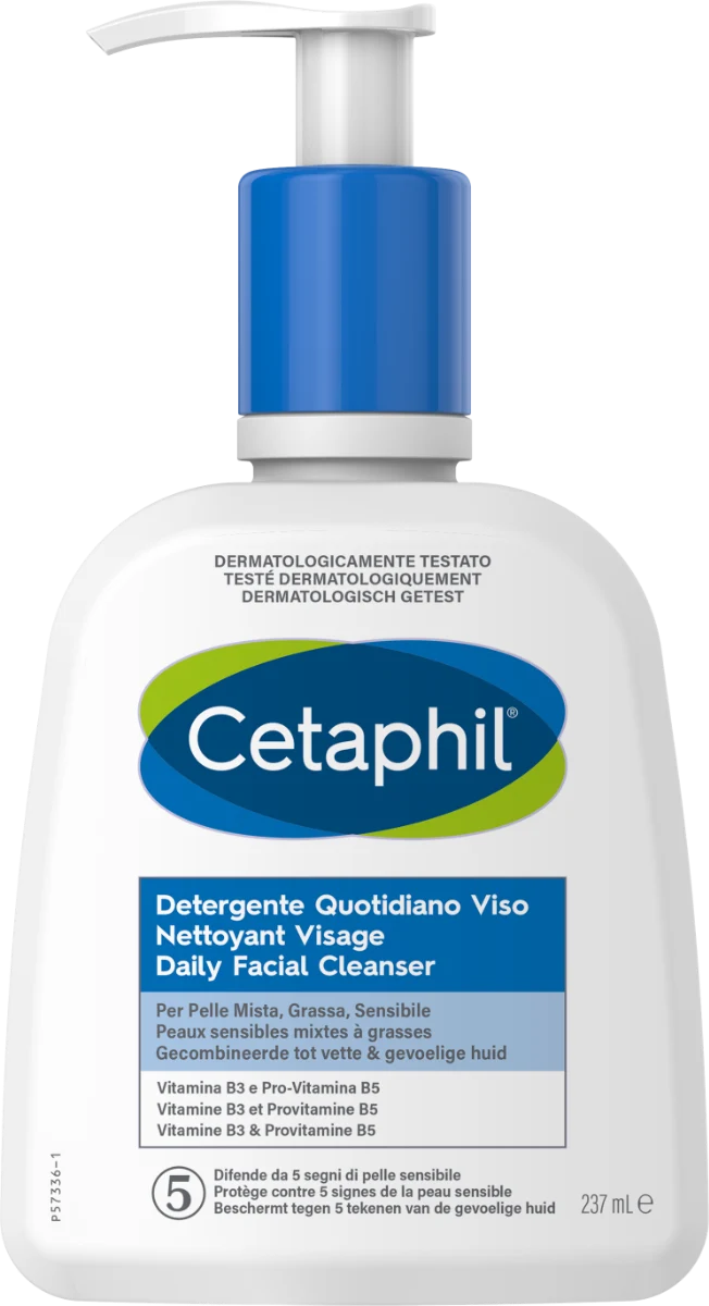 Cetaphil Detergente Quotidiano Viso Pelle Mista Grassa 237ml