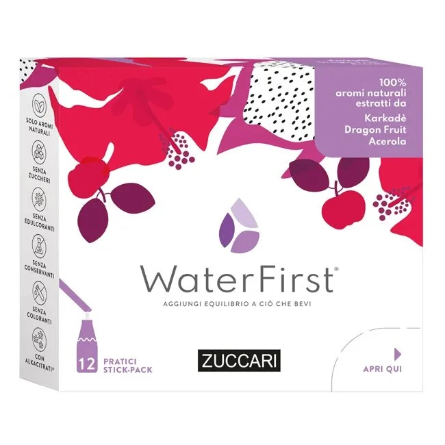 Zuccari WaterFirst Karkadè Dragon Fruit Acerola 12 Stick