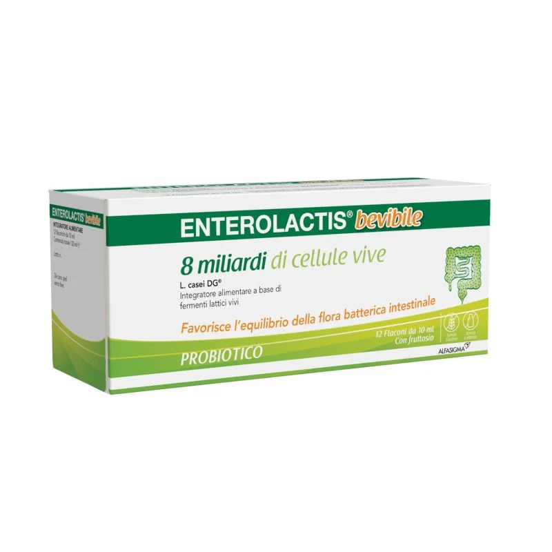 Enterolactis Bevibile 12 Flaconcini 10ml - Probiotico Naturale