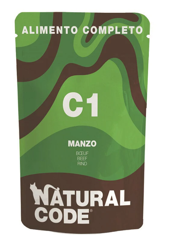 Natural Code C1 Manzo Gatti Adulti Busta 70g