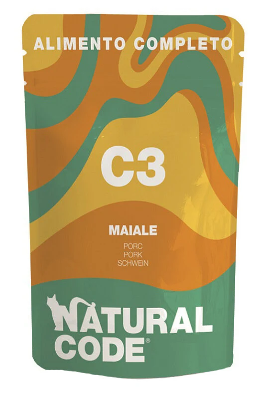 Natural Code C3 Maiale Gatti Adulti Busta 70g