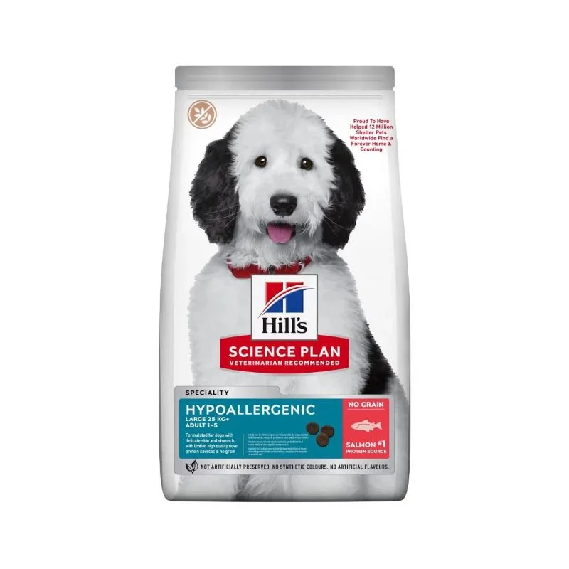 Hill's Science Plan Hypoallergenic Al Salmone Cibo Secco Cani Adulti Taglia Grande Sacco 14kg