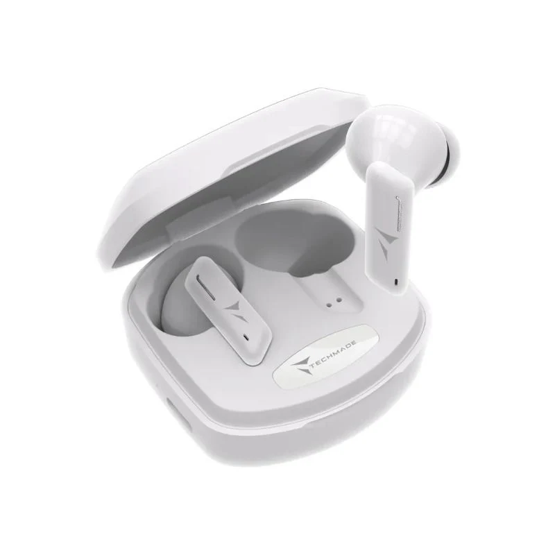 Techmade Auricolari Senza Filo Con Box Di Ricarica White