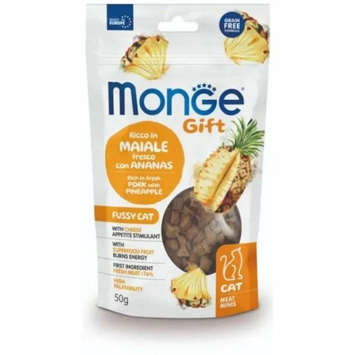 Monge Meat Minis Appetito Difficile Snacks Per Gatti Maiale Con Ananas E Formaggio 50g