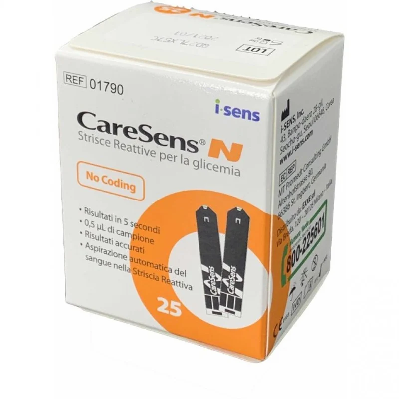 Strisce Misurazione Glicemia Caresens n 25 Pezzi