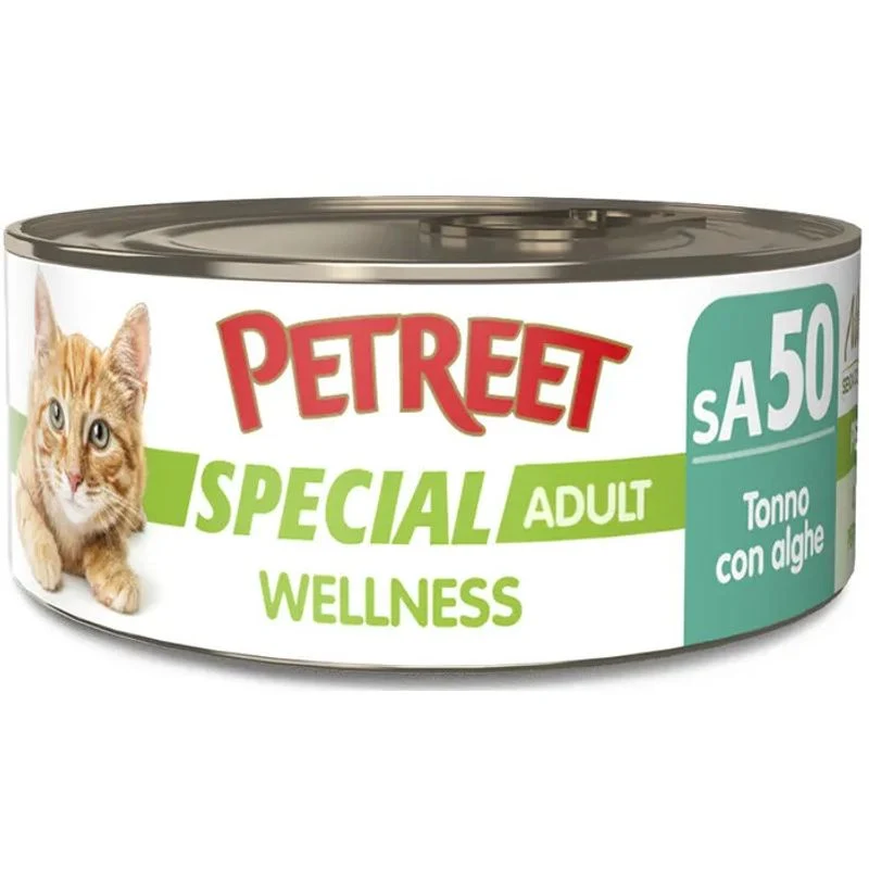 Petreet Wellness Tonno Con Alghe Cibo Umido Gatto Adulto Barattolo 70g