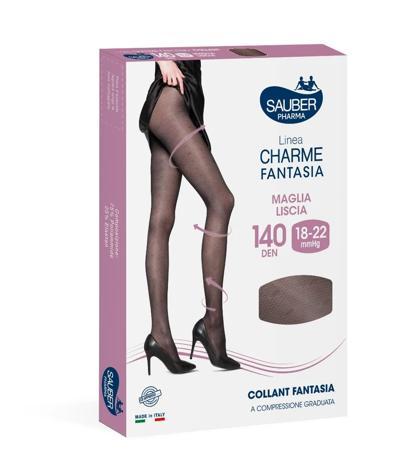 Sauber Linea Charme Fantasia Collant 140 Den Rombi Pois Taglia 3
