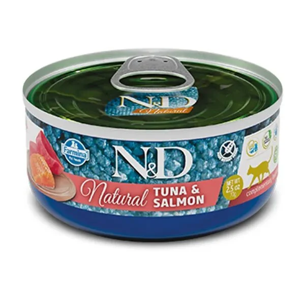 Farmina Natural & Delicious Natural Tonno & Salmone per Gatti 140g
