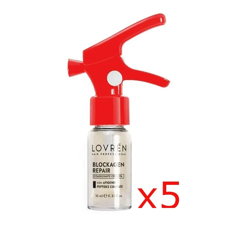 Lovren Hair Blockagen Repair Spray coadiuvante crescita 4 flaconi + 1 OMAGGIO