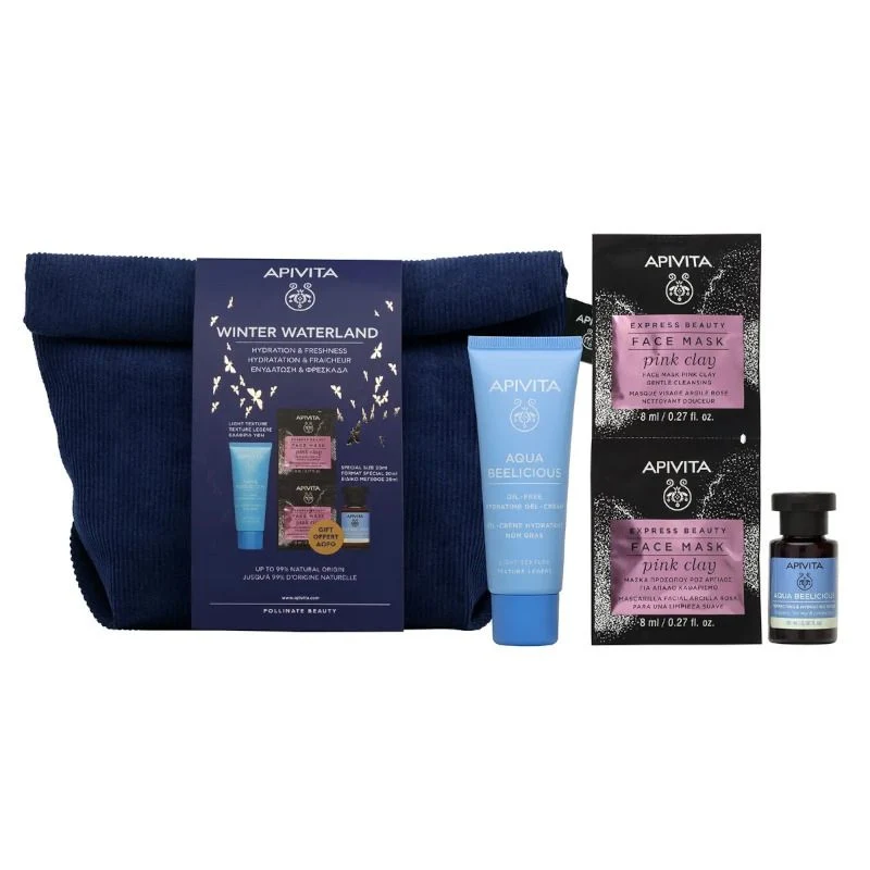 Apivita Cofanetto Aqua Beelicious Gel-Crema Idratante Oil Free 40ml+Tonico Idratante 20ml+Maschera A