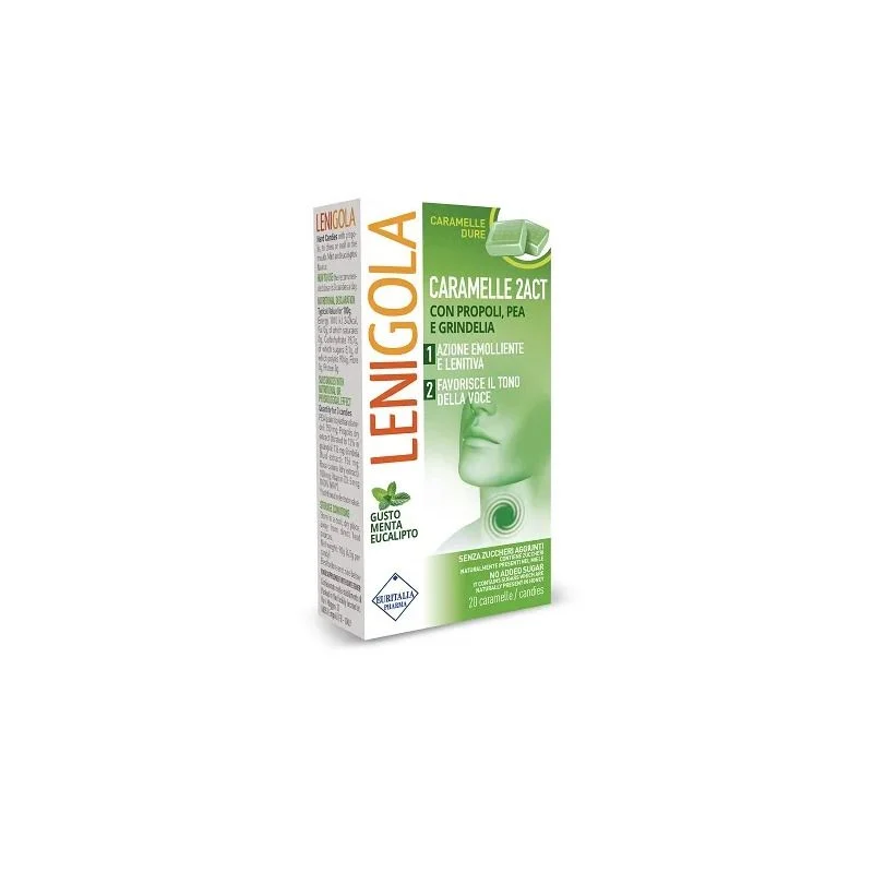 Lenigola 2Act Menta/Eucalipto 20 Caramelle Dure
