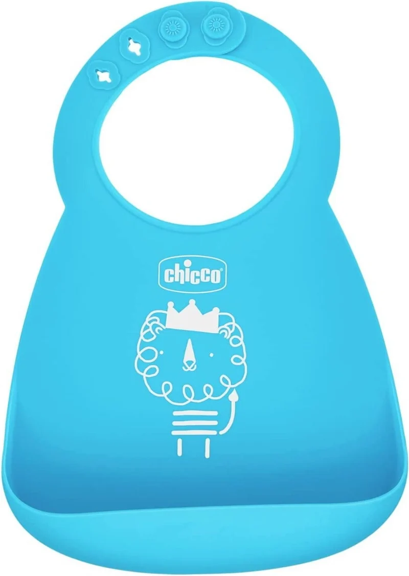 Chicco Bavaglino Silicone Easy Roll Colore Azzurro 6Mesi+