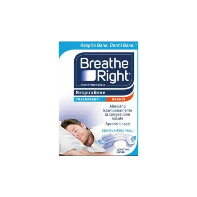 Breathe Right cerotti nasali trasparenti grandi 10 pezzi