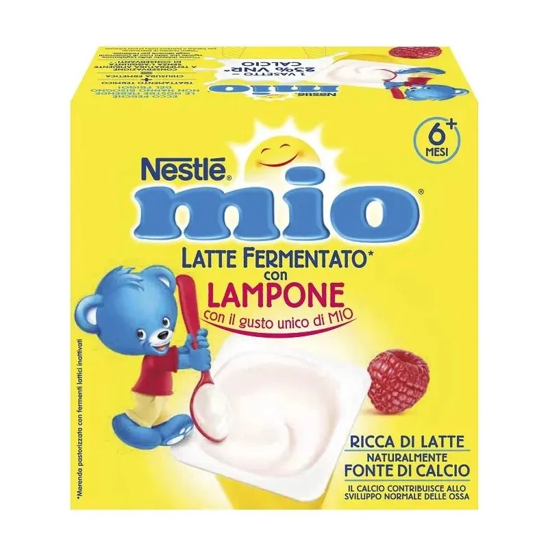 Nestlè Mio Merenda Latte Fermentato Lampone 4 Vasetti Da 100g