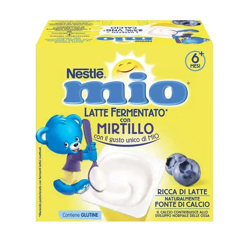 Nestlè Mio Merenda Latte Fermentato Mirtillo 4 Vasetti Da 100g